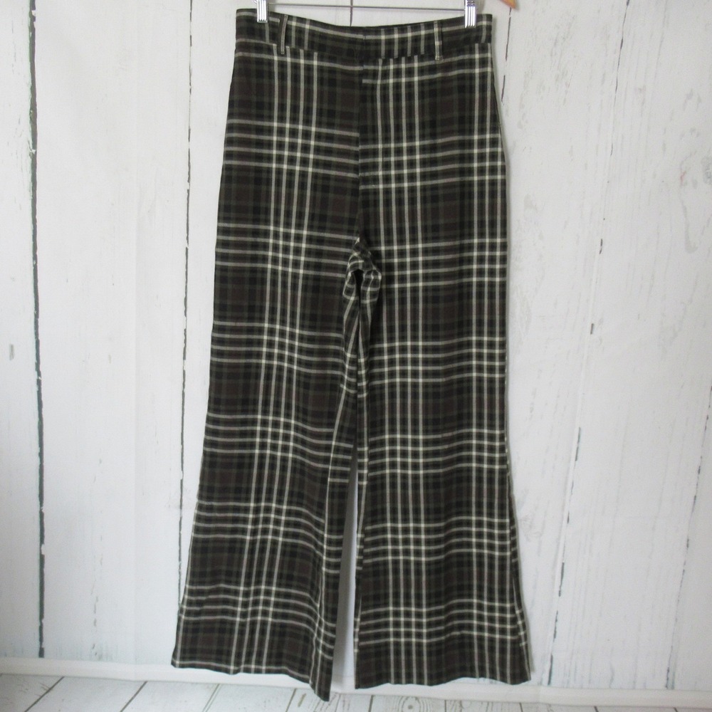 Free People Pants 12 Jules Plaid Wide Leg High Rise Dark Academia Retro Slouchy